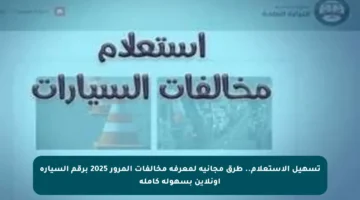 تسهيل الاستعلام.. طرق مجانية لمعرفة مخالفات المرور 2025 برقم السيارة أونلاين بسهولة كاملة